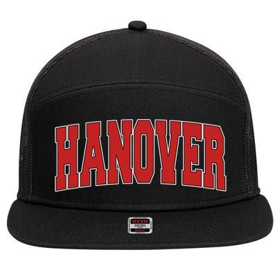 Hanover In Indiana Varsity Style Usa Vintage Sports Gift 7 Panel Mesh Trucker Snapback Hat