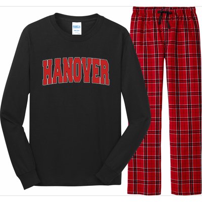 Hanover In Indiana Varsity Style Usa Vintage Sports Gift Long Sleeve Pajama Set