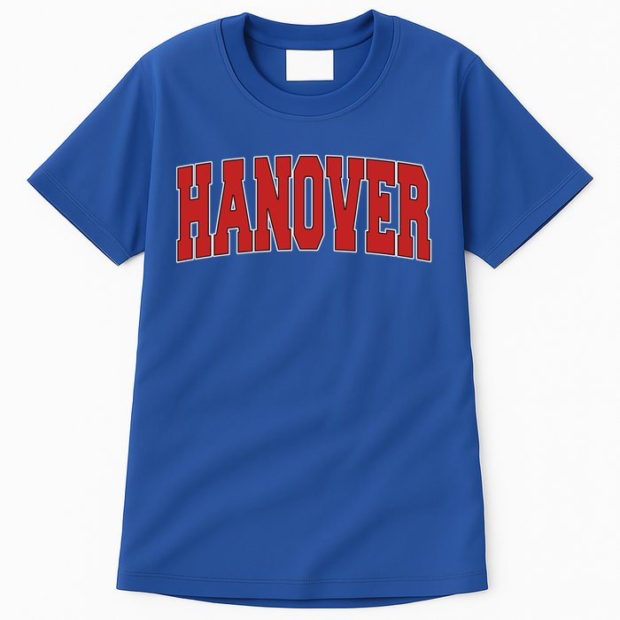 Hanover In Indiana Varsity Style Usa Vintage Sports Gift Tall T-Shirt