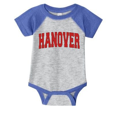 Hanover In Indiana Varsity Style Usa Vintage Sports Gift Infant Baby Jersey Bodysuit