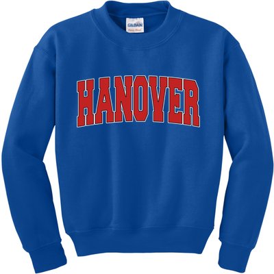 Hanover In Indiana Varsity Style Usa Vintage Sports Gift Kids Sweatshirt