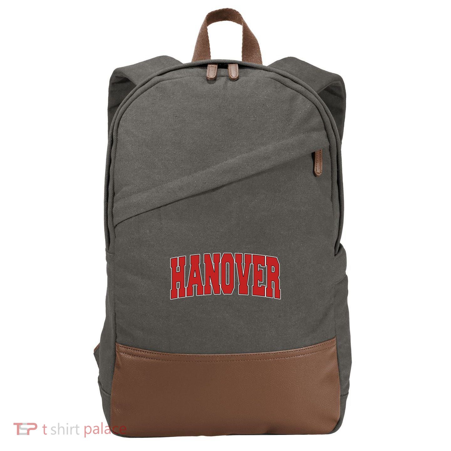 Hanover In Indiana Varsity Style Usa Vintage Sports Gift Cotton Canvas Backpack