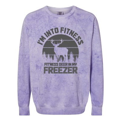 Hunting IM Into Fitness FitNess Deer Into My Freezer Funny Colorblast Crewneck Sweatshirt