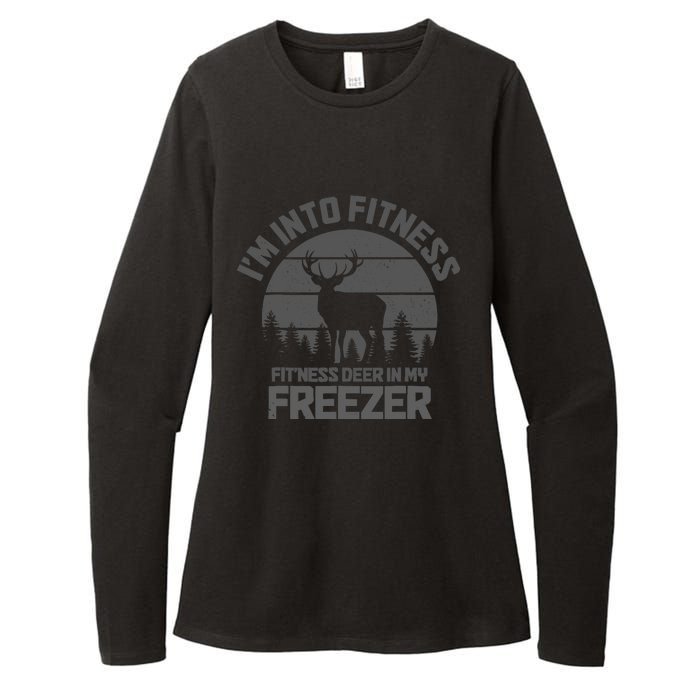 Hunting IM Into Fitness FitNess Deer Into My Freezer Funny Womens CVC Long Sleeve Shirt