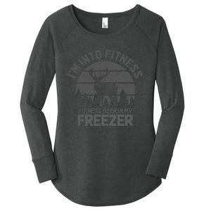 Hunting IM Into Fitness FitNess Deer Into My Freezer Funny Women's Perfect Tri Tunic Long Sleeve Shirt