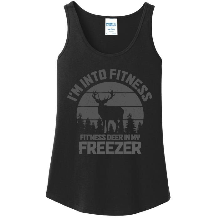 Hunting IM Into Fitness FitNess Deer Into My Freezer Funny Ladies Essential Tank