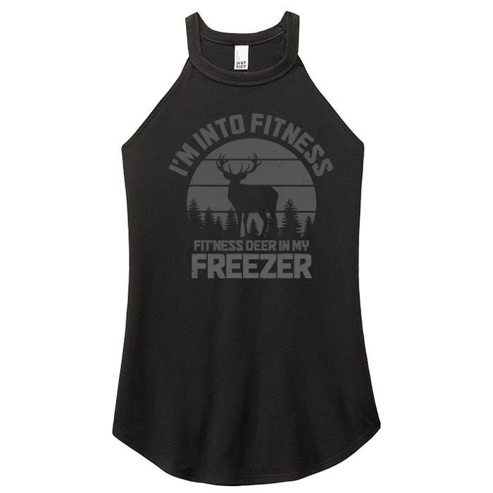 Hunting IM Into Fitness FitNess Deer Into My Freezer Funny Women's Perfect Tri Rocker Tank