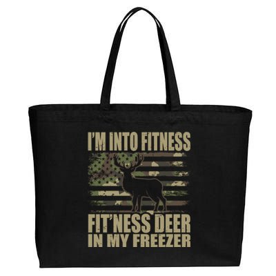 Hunting IM Into Fitness FitNess Deer In My Freezer Gift Cotton Canvas Jumbo Tote