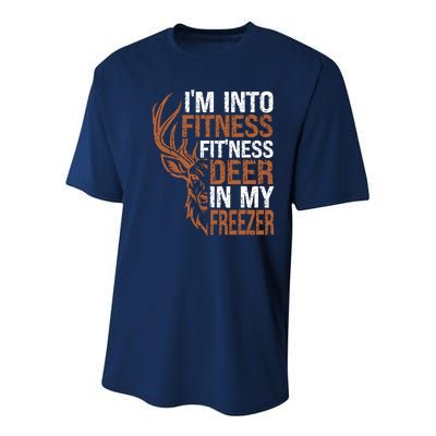 Huntingshirt IM Into Fitness Deer Freezer Funny Hunter Dad Youth Performance Sprint T-Shirt