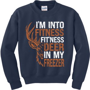 Huntingshirt IM Into Fitness Deer Freezer Funny Hunter Dad Kids Sweatshirt