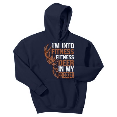 Huntingshirt IM Into Fitness Deer Freezer Funny Hunter Dad Kids Hoodie