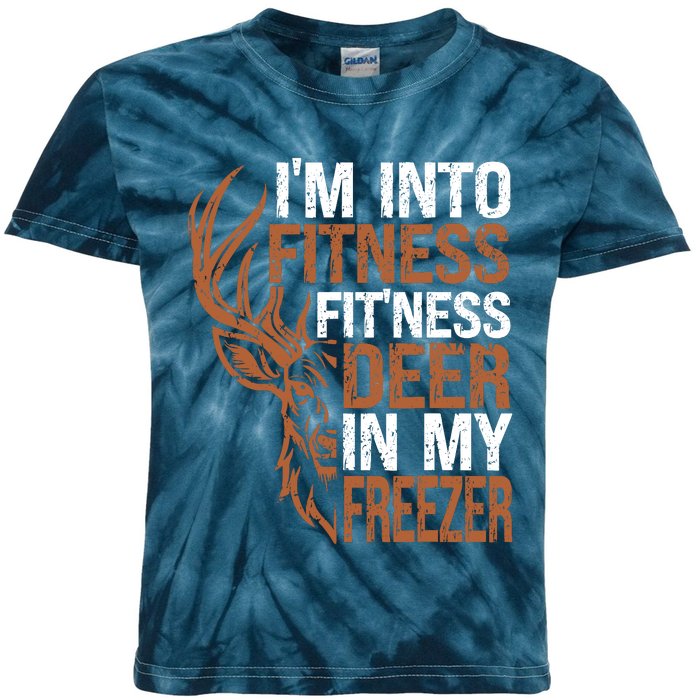 Huntingshirt IM Into Fitness Deer Freezer Funny Hunter Dad Kids Tie-Dye T-Shirt