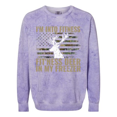 Hunting I'm Into Fitness Deer Freezer Funny Hunter Dad  Colorblast Crewneck Sweatshirt