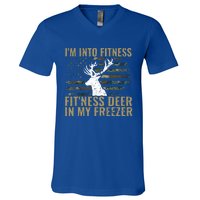 Hunting I'm Into Fitness Deer Freezer Funny Hunter Dad  V-Neck T-Shirt