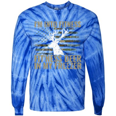 Hunting I'm Into Fitness Deer Freezer Funny Hunter Dad  Tie-Dye Long Sleeve Shirt