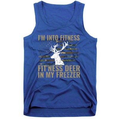 Hunting I'm Into Fitness Deer Freezer Funny Hunter Dad  Tank Top