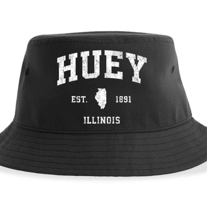 Huey Illinois Il Vintage Athletic Sports Sustainable Bucket Hat