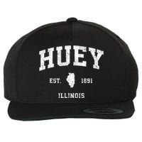 Huey Illinois Il Vintage Athletic Sports Wool Snapback Cap