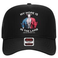 Hope Is In The Lamb My Christian God Jesus Humor High Crown Mesh Back Trucker Hat