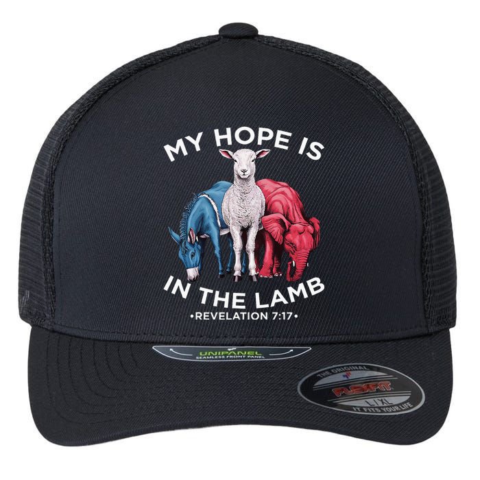 Hope Is In The Lamb My Christian God Jesus Humor Flexfit Unipanel Trucker Cap