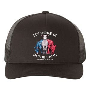 Hope Is In The Lamb My Christian God Jesus Humor Yupoong Adult 5-Panel Trucker Hat