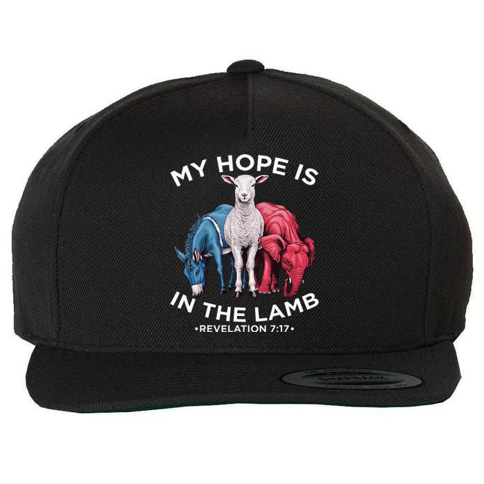 Hope Is In The Lamb My Christian God Jesus Humor Wool Snapback Cap