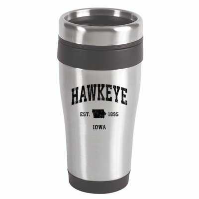 Hawkeye Iowa Ia Vintage Athletic Sports 16oz Travel Tumbler