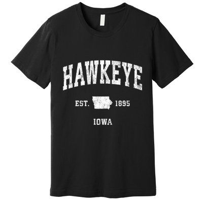 Hawkeye Iowa Ia Vintage Athletic Sports Premium T-Shirt