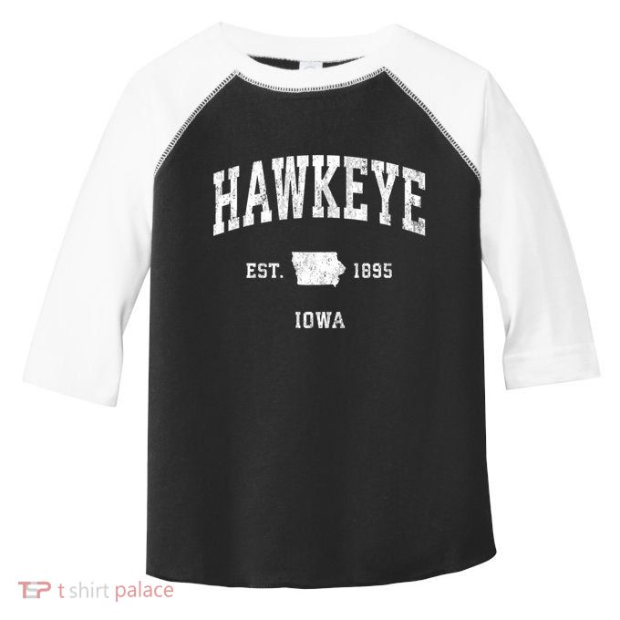 Hawkeye Iowa Ia Vintage Athletic Sports Toddler Fine Jersey T-Shirt