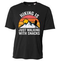 Hiking Is Just Walking With Snacks Hiking Humor Funny Saying Cooling Performance Crew T-Shirt