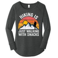 Hiking Is Just Walking With Snacks Hiking Humor Funny Saying Women's Perfect Tri Tunic Long Sleeve Shirt