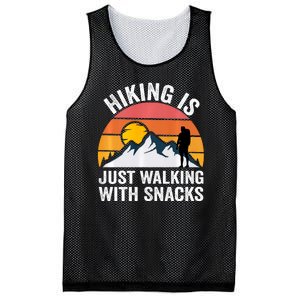 Hiking Is Just Walking With Snacks Hiking Humor Funny Saying Mesh Reversible Basketball Jersey Tank