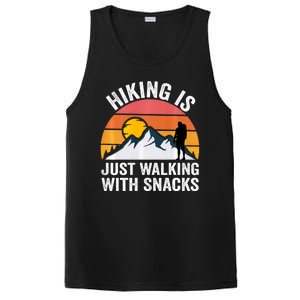 Hiking Is Just Walking With Snacks Hiking Humor Funny Saying PosiCharge Competitor Tank