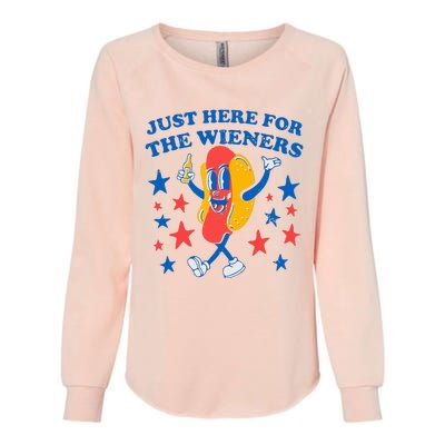 Hotdog IM Just Here For The Wieners Womens California Wash Sweatshirt