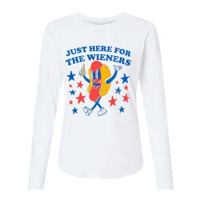 Hotdog IM Just Here For The Wieners Womens Cotton Relaxed Long Sleeve T-Shirt