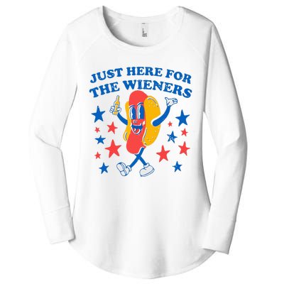 Hotdog IM Just Here For The Wieners Women's Perfect Tri Tunic Long Sleeve Shirt