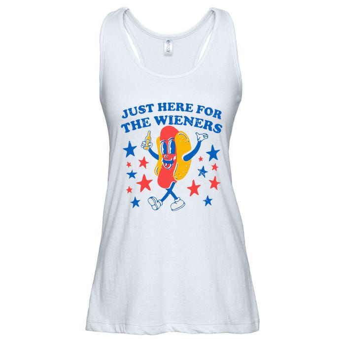 Hotdog IM Just Here For The Wieners Ladies Essential Flowy Tank