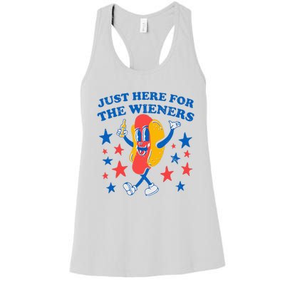 Hotdog IM Just Here For The Wieners Women's Racerback Tank