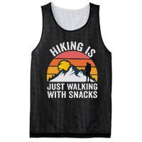 Hiking Is Just Walking With Snacks Hiking Humor Funny Saying Mesh Reversible Basketball Jersey Tank