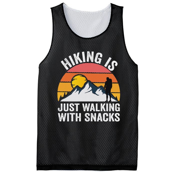 Hiking Is Just Walking With Snacks Hiking Humor Funny Saying Mesh Reversible Basketball Jersey Tank