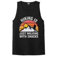 Hiking Is Just Walking With Snacks Hiking Humor Funny Saying PosiCharge Competitor Tank