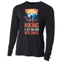 Hiking Is Just Walking With Snacks. Hiking Humor Cooling Performance Long Sleeve Crew