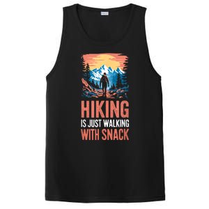 Hiking Is Just Walking With Snacks. Hiking Humor PosiCharge Competitor Tank