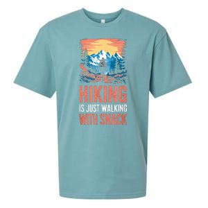 Hiking Is Just Walking With Snacks. Hiking Humor Sueded Cloud Jersey T-Shirt