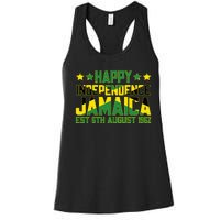 Happy Independence Jamaica Est 6th August 1962 Jamaican Flag Women's Racerback Tank