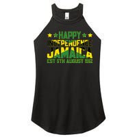 Happy Independence Jamaica Est 6th August 1962 Jamaican Flag Women's Perfect Tri Rocker Tank