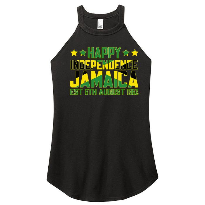 Happy Independence Jamaica Est 6th August 1962 Jamaican Flag Women's Perfect Tri Rocker Tank