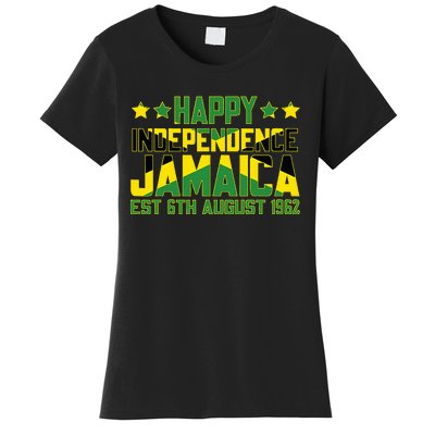 Happy Independence Jamaica Est 6th August 1962 Jamaican Flag Women's T-Shirt