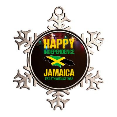 Happy Independence Jamaica Est 6th August 1962 Jamaican Metallic Star Ornament