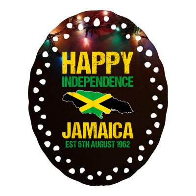 Happy Independence Jamaica Est 6th August 1962 Jamaican Ceramic Oval Ornament